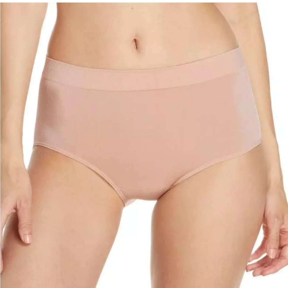 Wacoal Women's Rose Dust Solid Stretch Smooth Seamless Full Brief Underwear (XL)